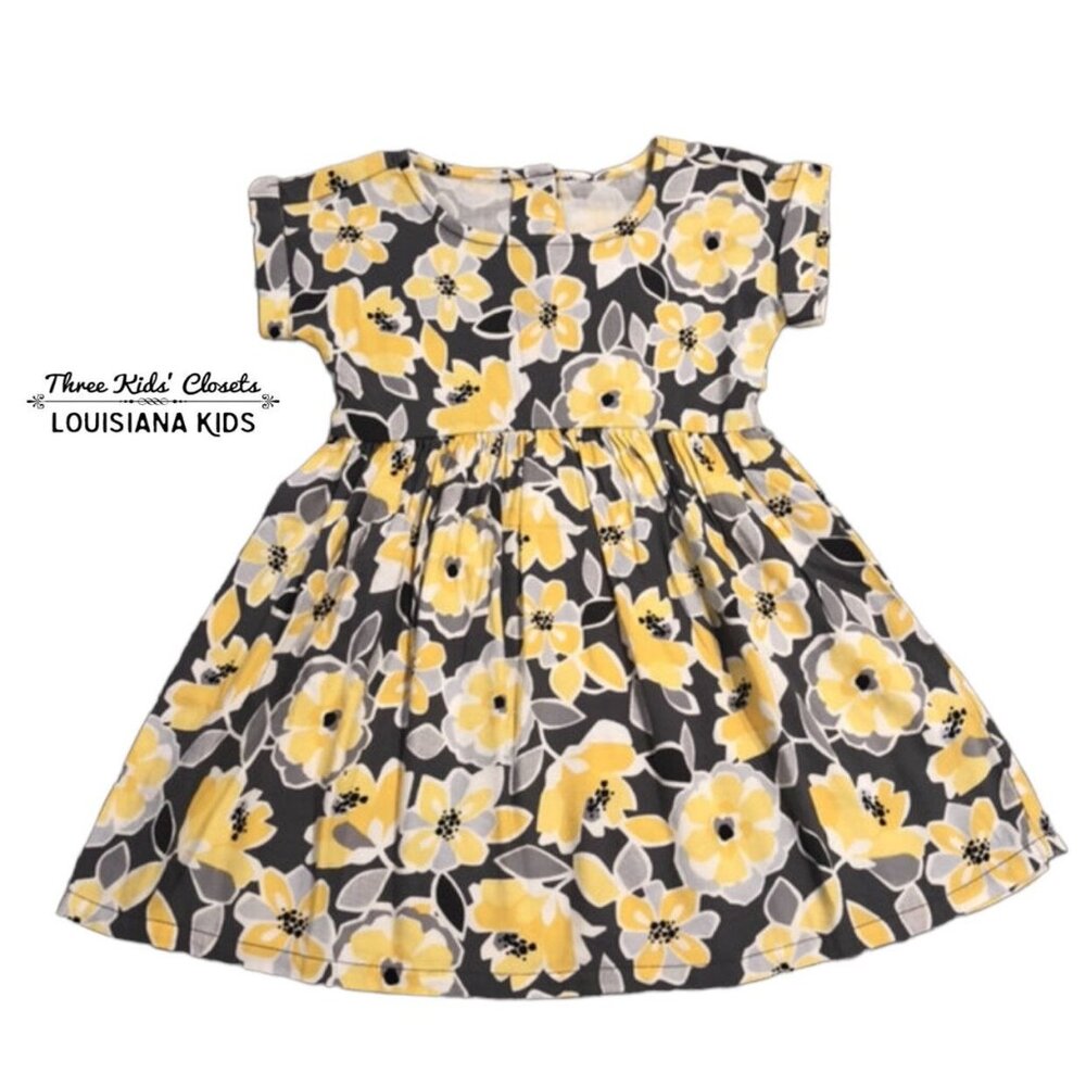 NEW Gymboree 2T Yellow & Grey Floral Dress